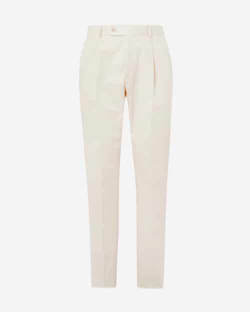Caruso Tapered Pleated Cotton-Blend Suit Trousers