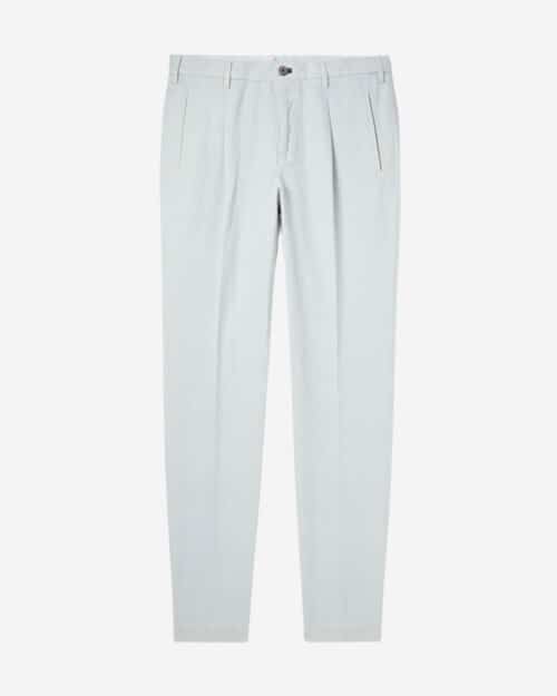 Incotex Straight-Leg Pleated Cotton and Linen-Blend Trousers