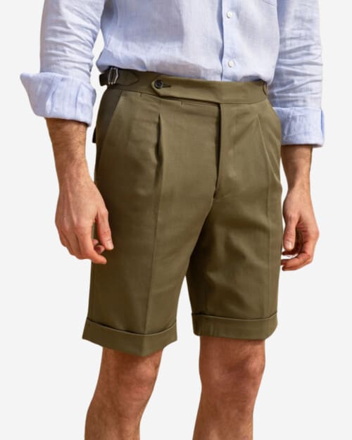 Pini Parma Kaki Cotton Shorts