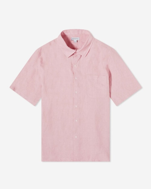 Sunspel Linen Short Sleeve Shirt