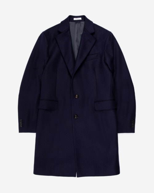 Boglioli Wool Flannel Overcoat: Navy