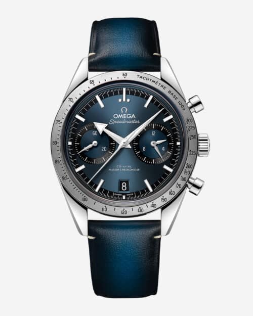 OMEGA Speedmaster 57 Co-Axial Master Chronometer Chronograph blue leather strap
