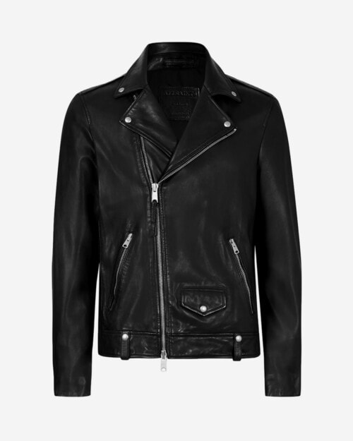 AllSaints Milo Asymmetric Zip Leather Biker Jacket