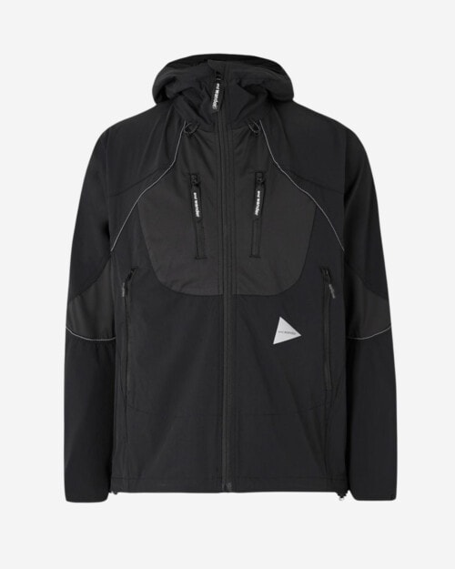 And Wander Logo-Print Shell Hooded Jacket