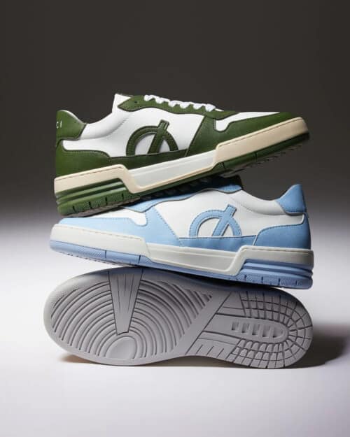 Three Loci Atom sneakers for men in green/white and blue/white