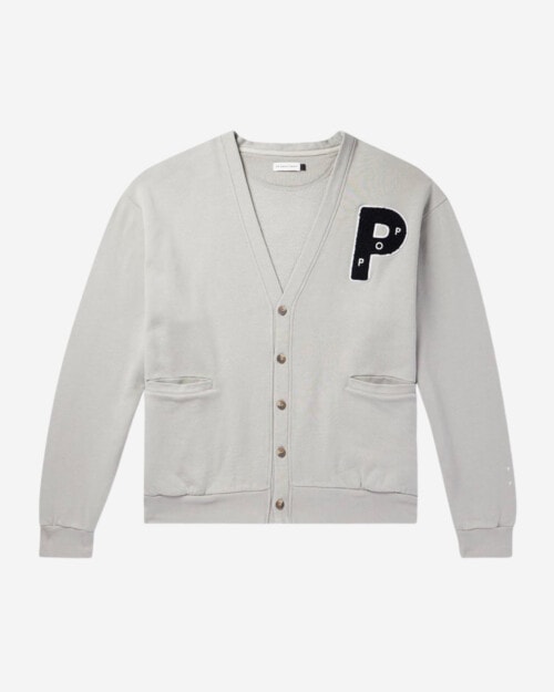 POP Trading Company Logo-Appliquéd Cotton-Jersey Cardigan
