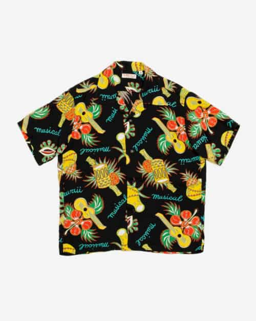 Sun Surf Hawaii Musical Hawaiian Shirt Black