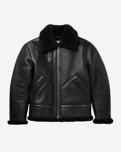 Acne Studios Shearling-Lined Full-Grain Leather Jacket