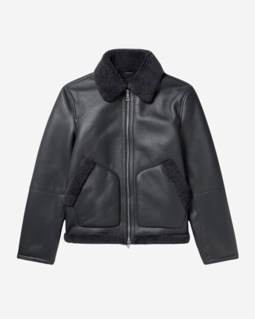 Mr P Shearling-Lined Nappa Leather Trucker Jacket