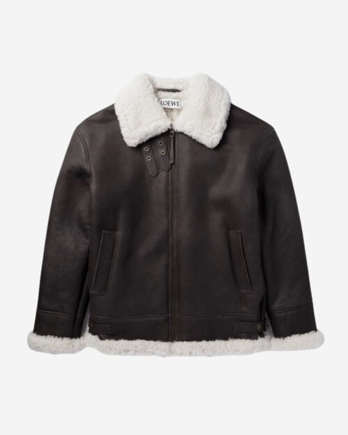 Loewe Oversized Shearling-Lined Leather Jacket