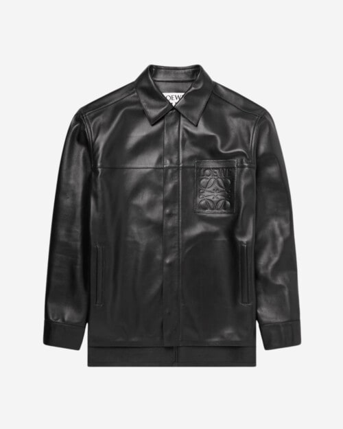 Loewe Logo-Debossed Leather Jacket