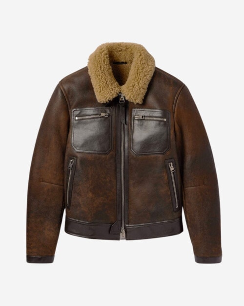 Tom Ford Shearling-Trimmed Leather Jacket