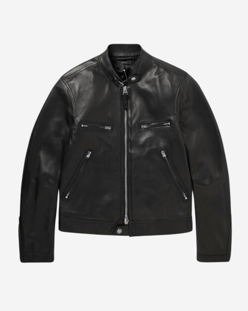 Tom Ford Slim-Fit Full-Grain Leather Biker Jacket