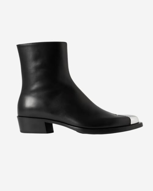Alexander McQueen Punk Embellished Leather Chelsea Boots