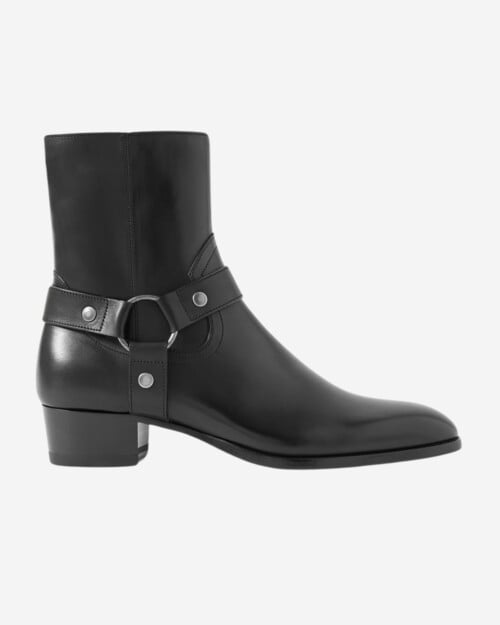 Saint Laurent Wyatt Buckled Leather Boots