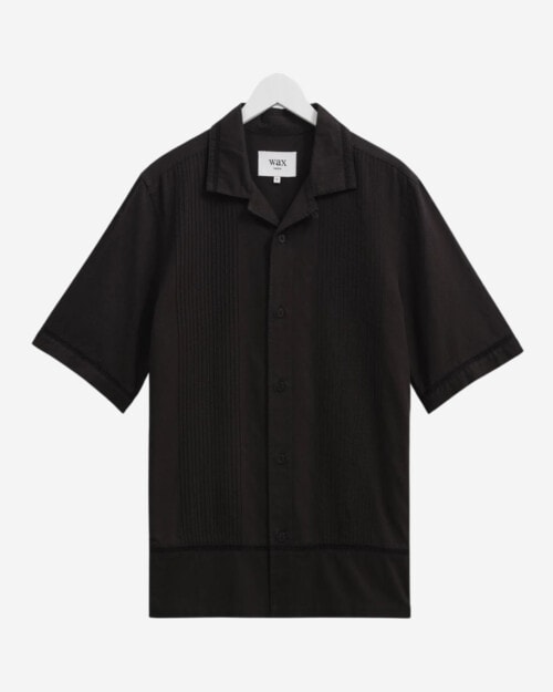 Wax London Newton Shirt Black Pintuck