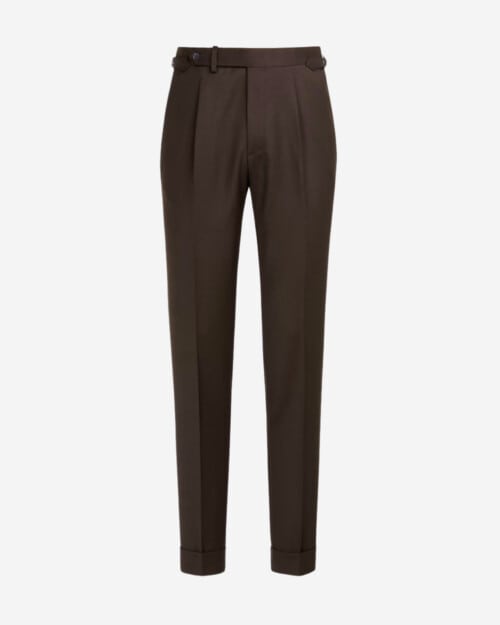 Suitsupply Brown Pleated Vigo Pants