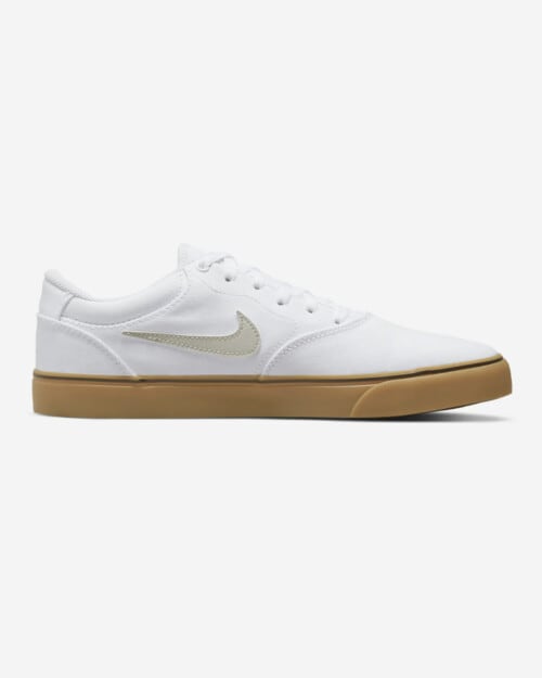 Nike SB Chron 2 Canvas sneakers in white with gum sole