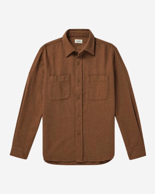 Hartford Percey Recycled Wool-Blend Flannel Overshirt