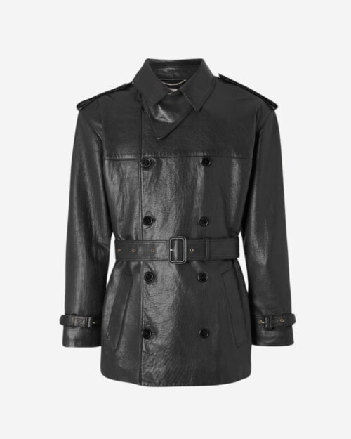 Saint Laurent Double-Breasted Leather Trench Coat