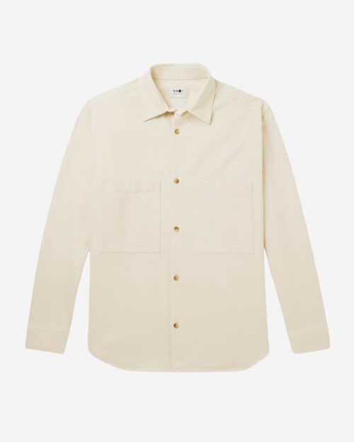 NN07 Freddy Garment-Dyed Recycled-Cotton Twill Overshirt