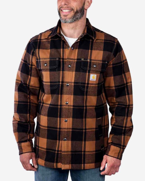 Carhartt Relaxed Fit Heavyweight Flannel Sherpa-Lined Shirt Jac
