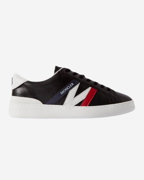 Moncler Monaco M Striped Leather Sneakers