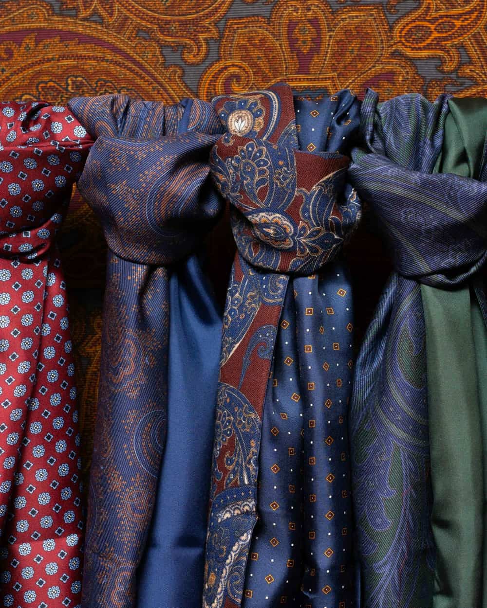 4 Será Fine Silk scarves in a variety of colours and patterns 