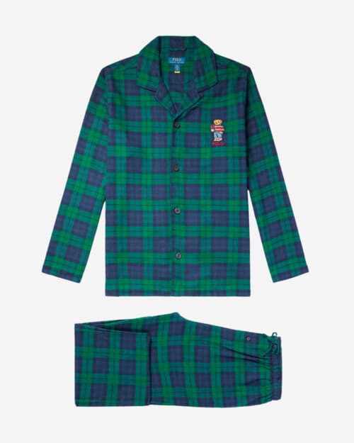 Polo Ralph Lauren Logo-Embroidered Checked Cotton-Jersey Pyjama Set