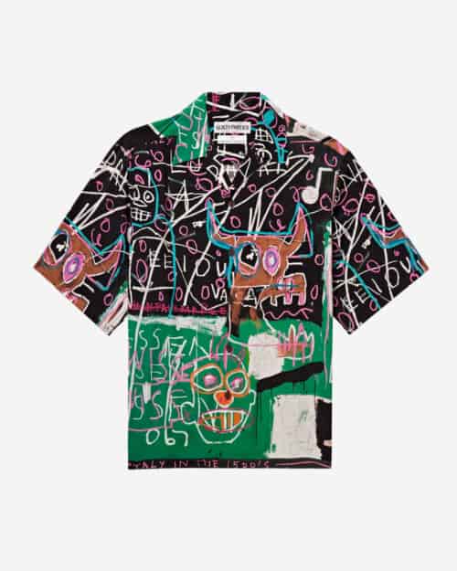 Wacko Maria + Jean-Michel Basquiat Convertible-Collar Printed Woven Shirt