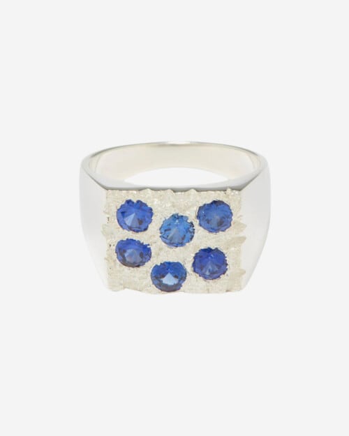 Bleue Burnham Rose Garden Sapphire & Sterling Silver Signet Ring