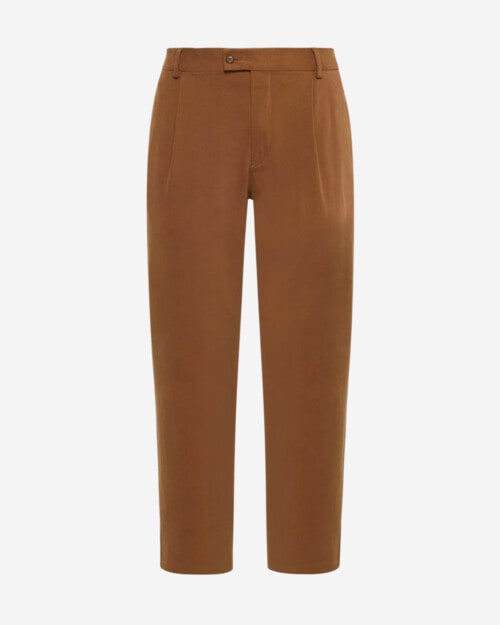 Caruso Camel-coloured Stretch Cotton Trousers