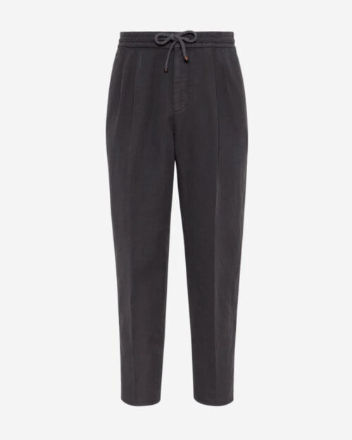 Brunello Cucinelli Drawstring Pleated Tapered-leg Trousers