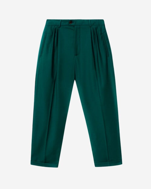 Golf le Fleur Double Pleated Trousers Green