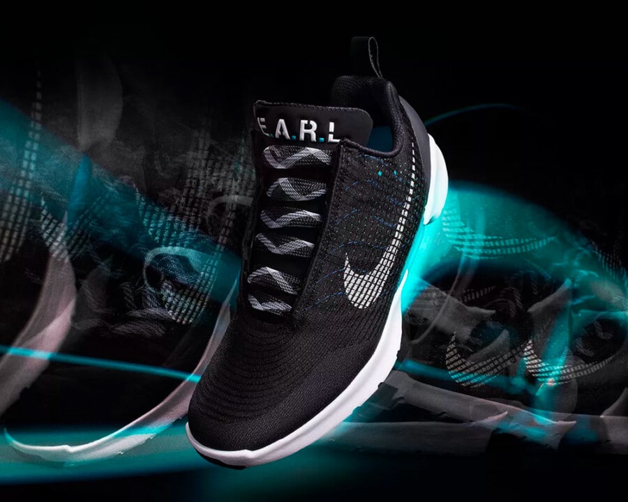 Nike Hyperadapt Self-Lacing sneakers in black and white
