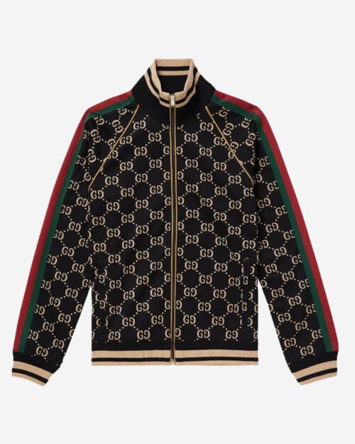 Gucci Webbing-Trimmed Monogrammed Cotton-Jersey Track Jacket